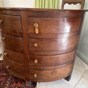 Art Deco work cabinet with 12 drawers in solid wood