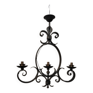 Lustre fer forgé médiéval