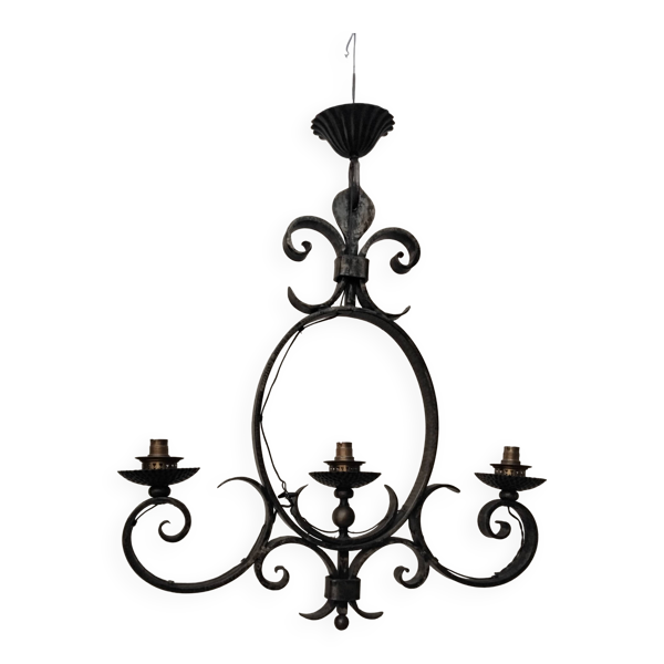 Lustre fer forgé médiéval vintage gothique