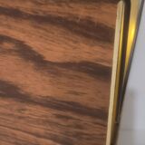 Vintage magazine rack printed wood and brass