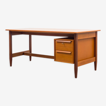 50s desk, teak, curved top, restored