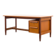 50s desk, teak, curved top, restored