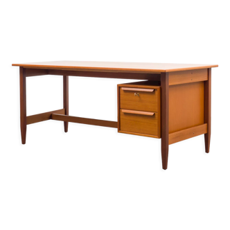 50s desk, teak, curved top, restored