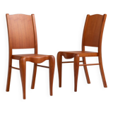 Pair of "Placide of Wood" Chairs by Philippe Starck for Driade, 1989