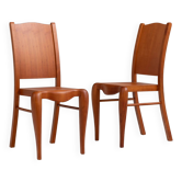 Pair of "Placide of Wood" Chairs by Philippe Starck for Driade, 1989
