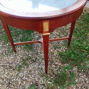 Table bouillotte ancienne style louis xvi avec plateau marbre