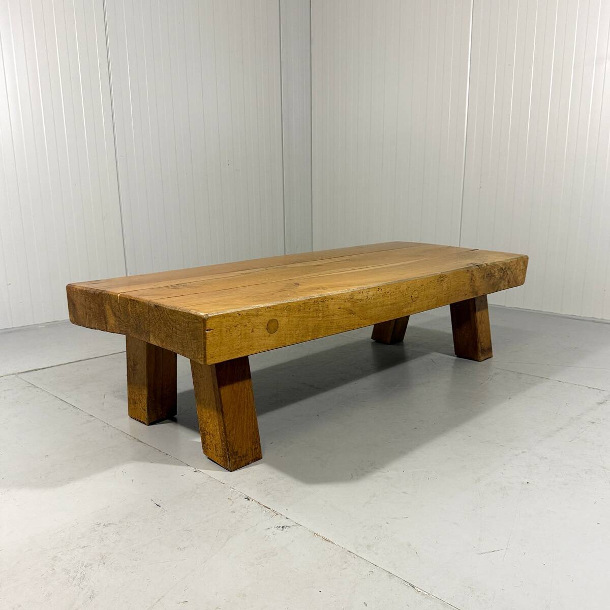 Brutalist sturdy hardwood coffee table 1960’s