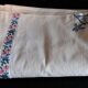 Old sheet embroidered mestizo blue flower in the edge 205 X 315 cm