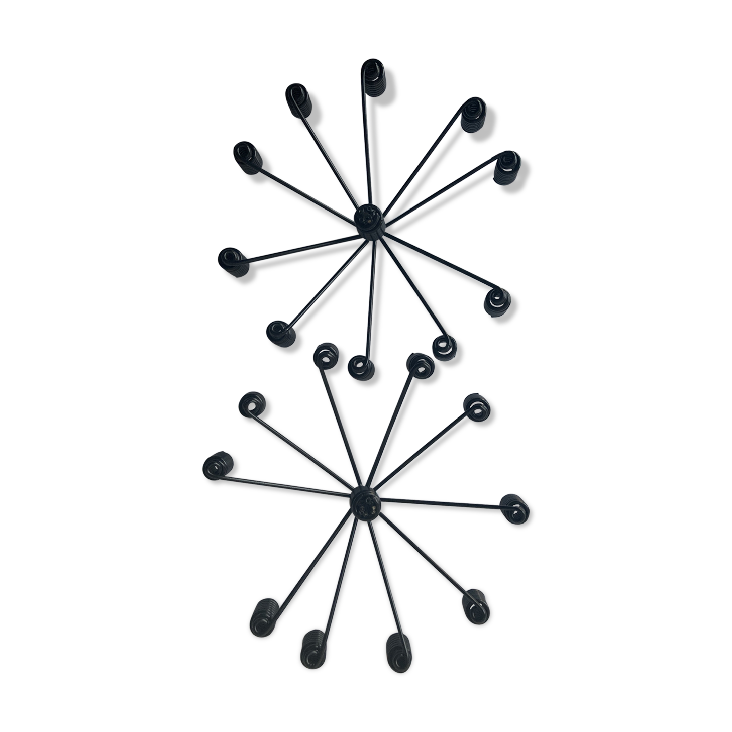 Pair of candlesticks in twisted metal wire folded 1960