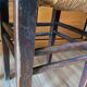 Pair of wood and straw stools
