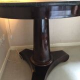 Large mahogany and marble empire pedestal table