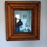 Miroir mural en rotin, osier et bois