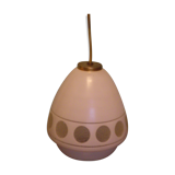Space age style pendant lamp in opaque glass and granite