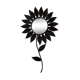 Black metal flower mirror 60s 30x51cm