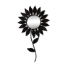 Black metal flower mirror 60s 30x51cm