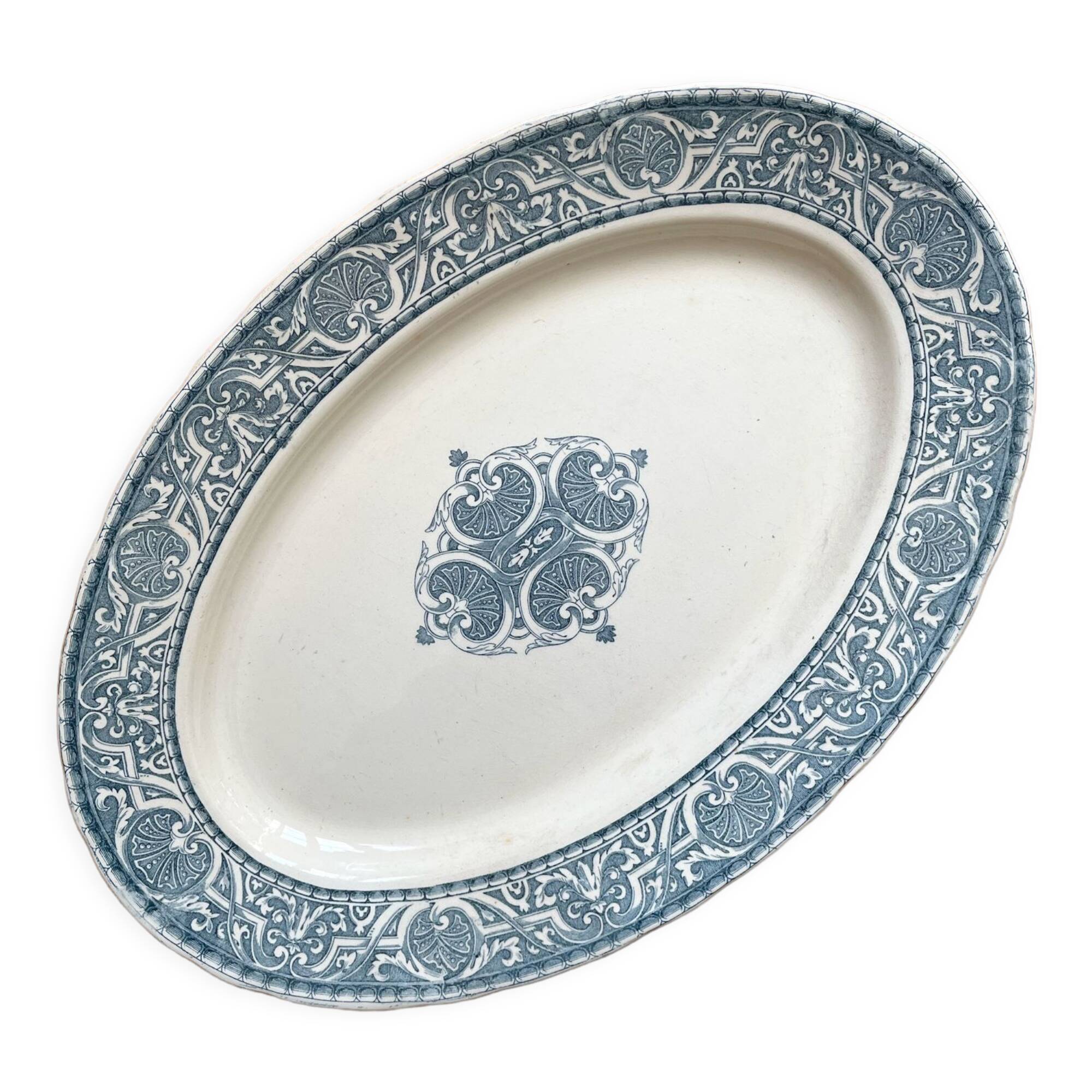 Oval ironstone dish, Henri II, Creil and Montereau, late 19th century