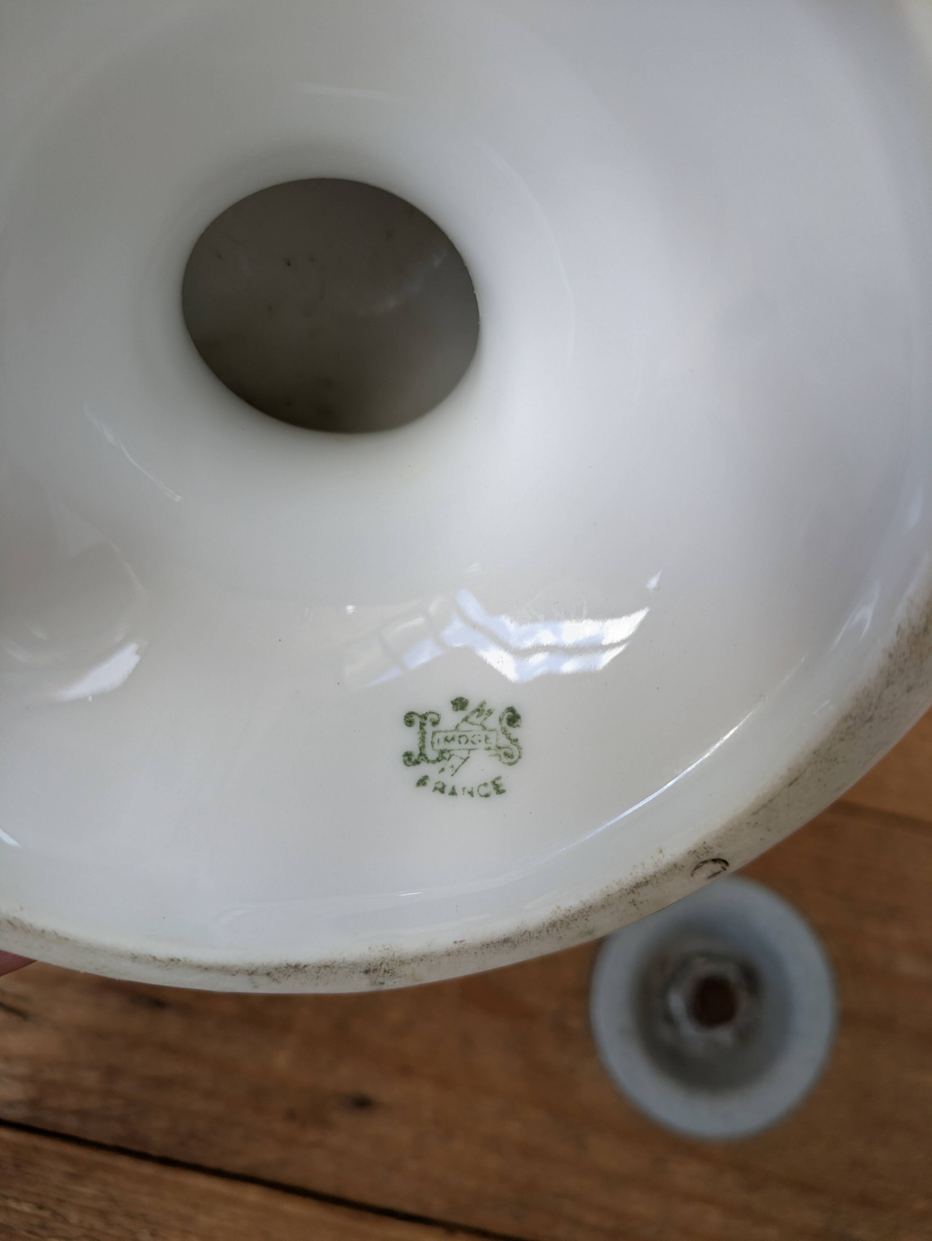 Old Limoges porcelain compote serving dish on pedestal