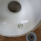 Ancien plat de service compotier sur piédouche en porcelaine de Limoges