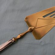 Art Deco pie server silver handle filled with Minerva hallmark.