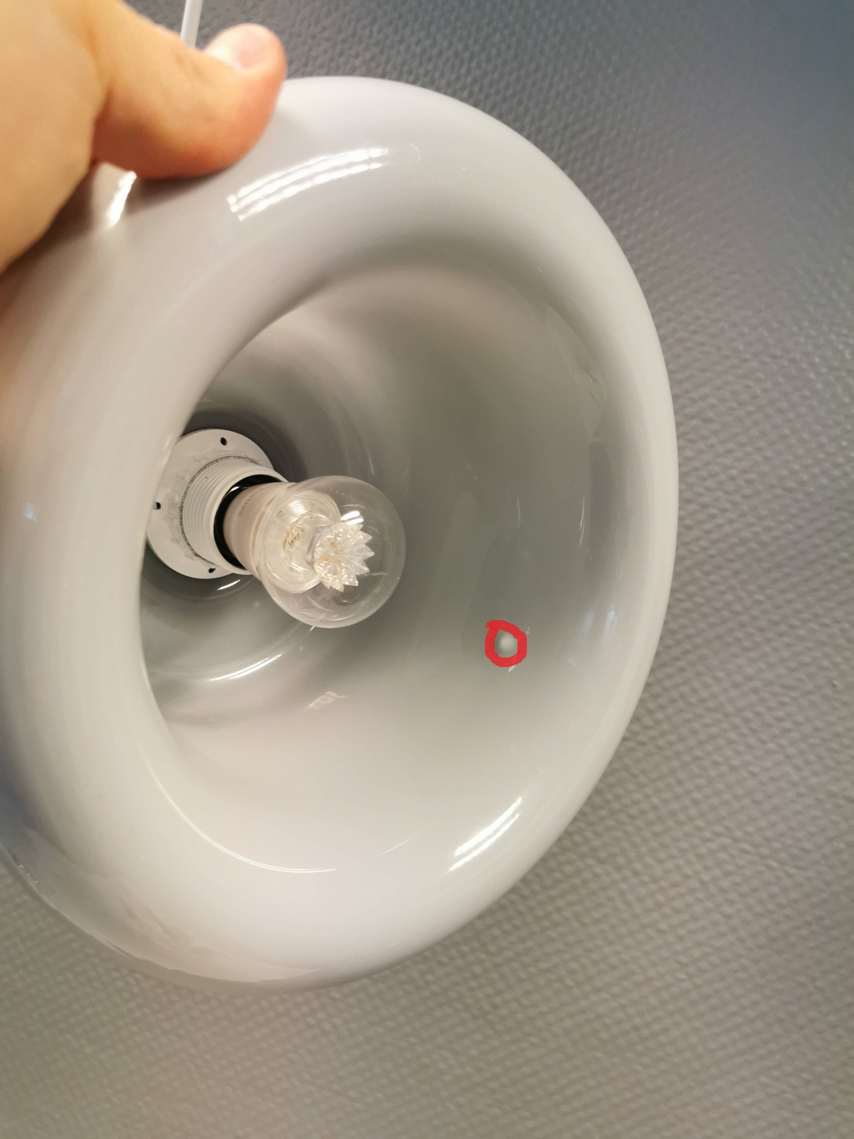 Hanging lamp in double layer glass