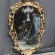 Antique rococo style wooden mirror. Solid walnut.