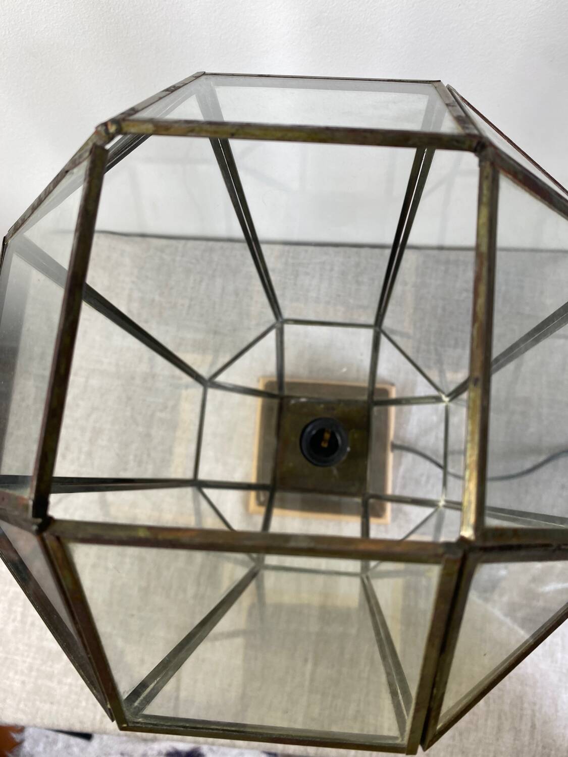 Lampe en laiton et verre
