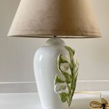 Italian ceramic lamp with arum flowers