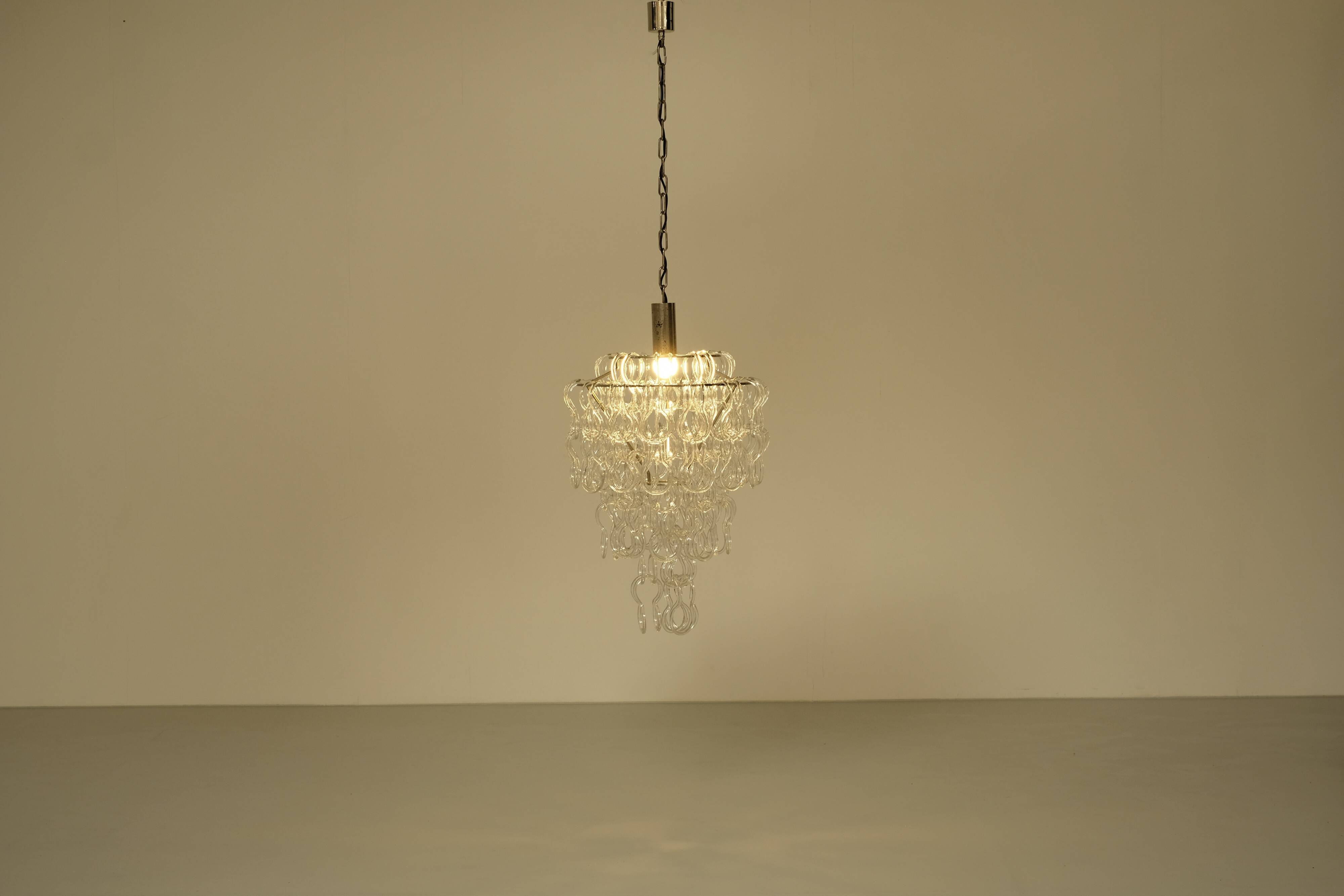 Giogali chandelier by Angelo Mangiarotti for Vistosi, Italy 1970s.