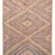 Tapis Kilim vintage vert et orange 7x9, 203x263 cm