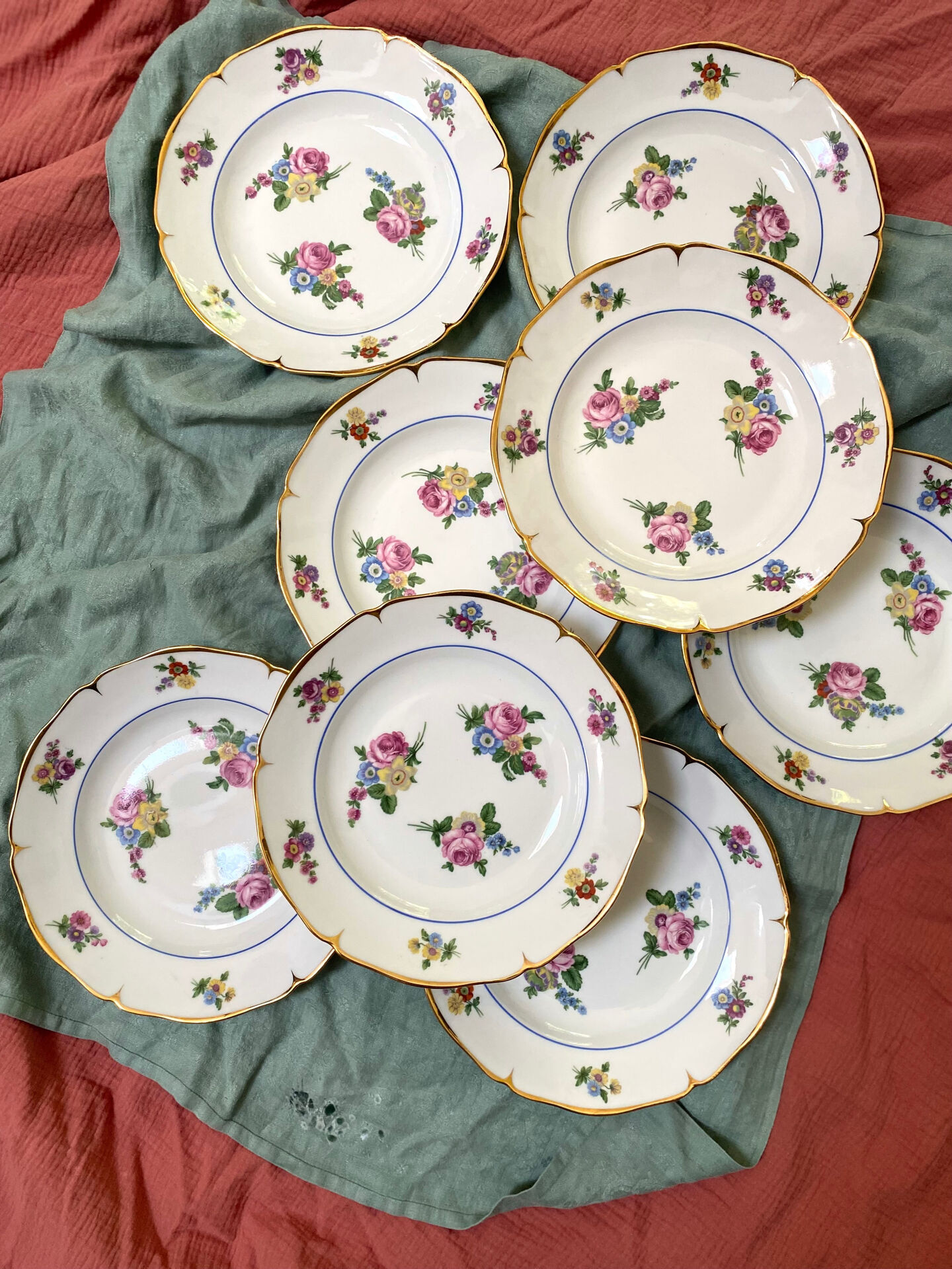 8 deep plates in Foëcy porcelain - 1930