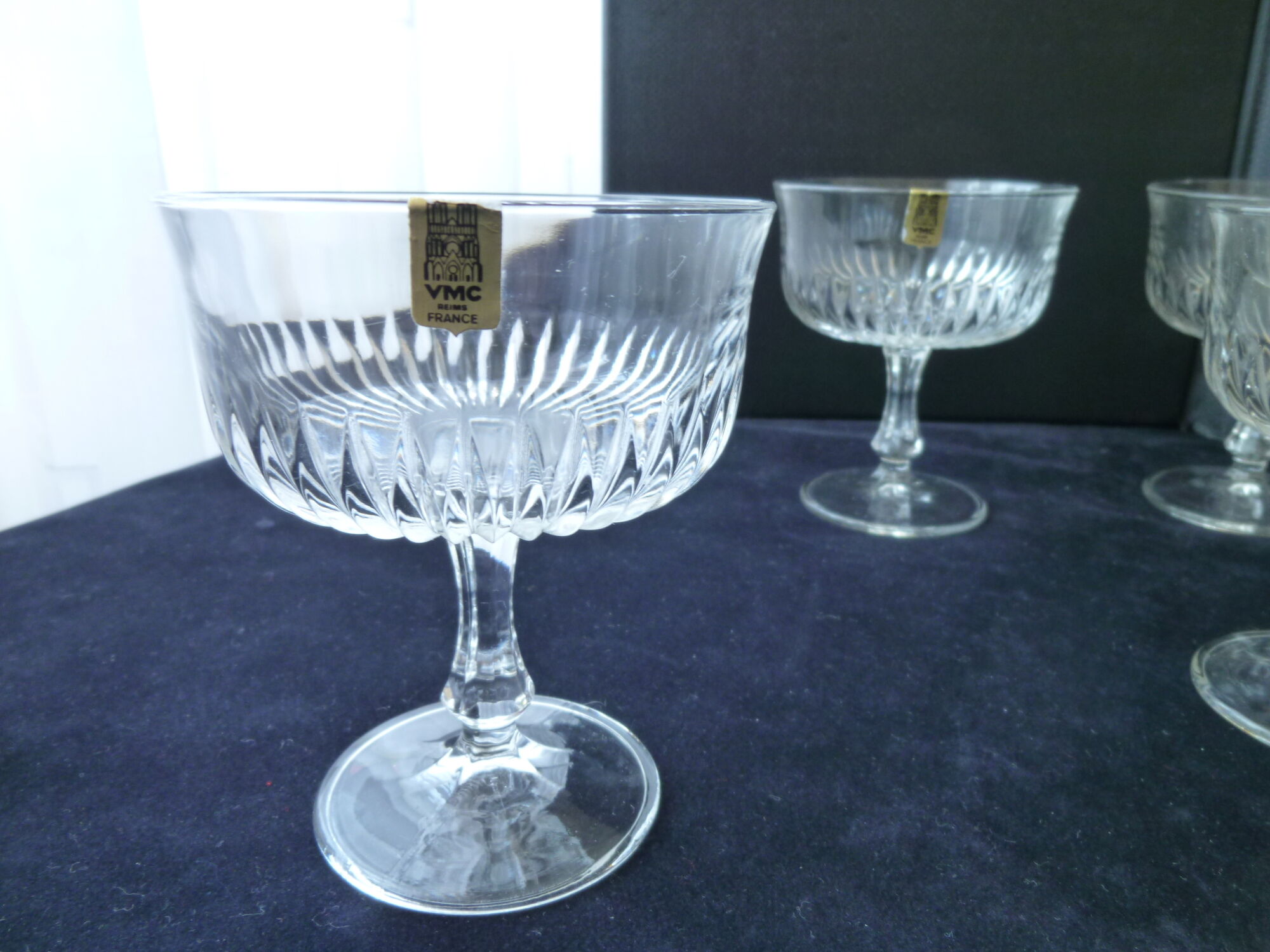 Set of 6 VMC Reims Glass Cups for Champagne, Ice cream, fruit etc.