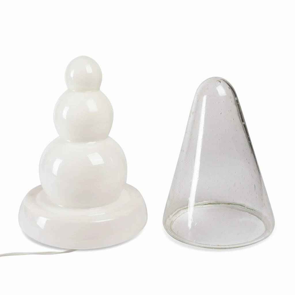 Original glass table lamp triplex opal