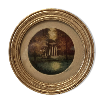 Miniature Medallion Pastel Art Temple of Love Petit Trianon Versailles