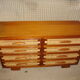 Mahogany and straw chest of drawers, circa 1950, Mexican made