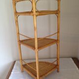 Corner wicker shelf