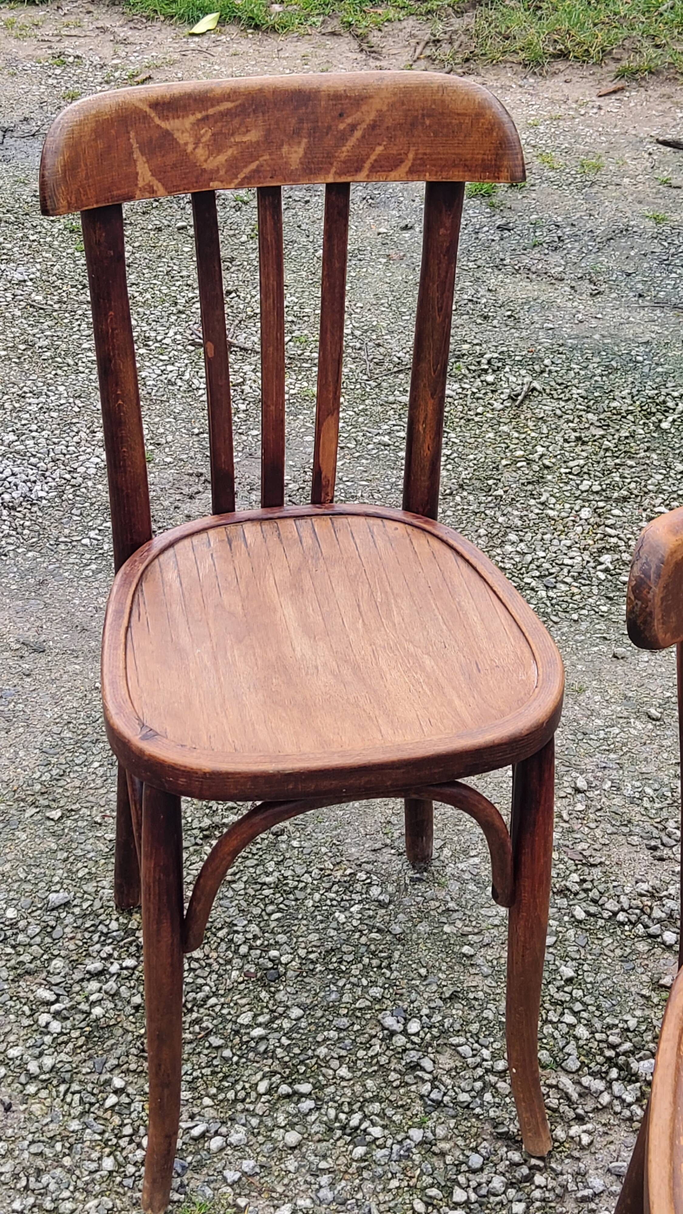 Set of 6 old bistro chairs Baumann and others