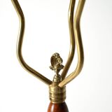 Lampadaire à trois bras en teck et laiton, Scandinavie, années 1940-1950