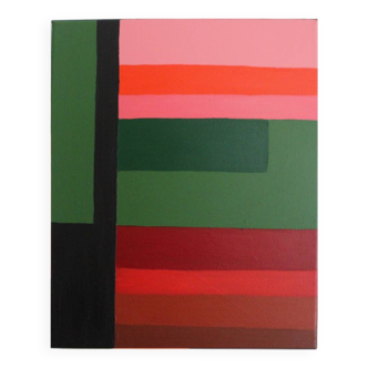 Tableau abstrait sur toile tendue " composition linéaire" par Bodasca