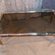 bamboo imitation coffee table and 60s glass tray