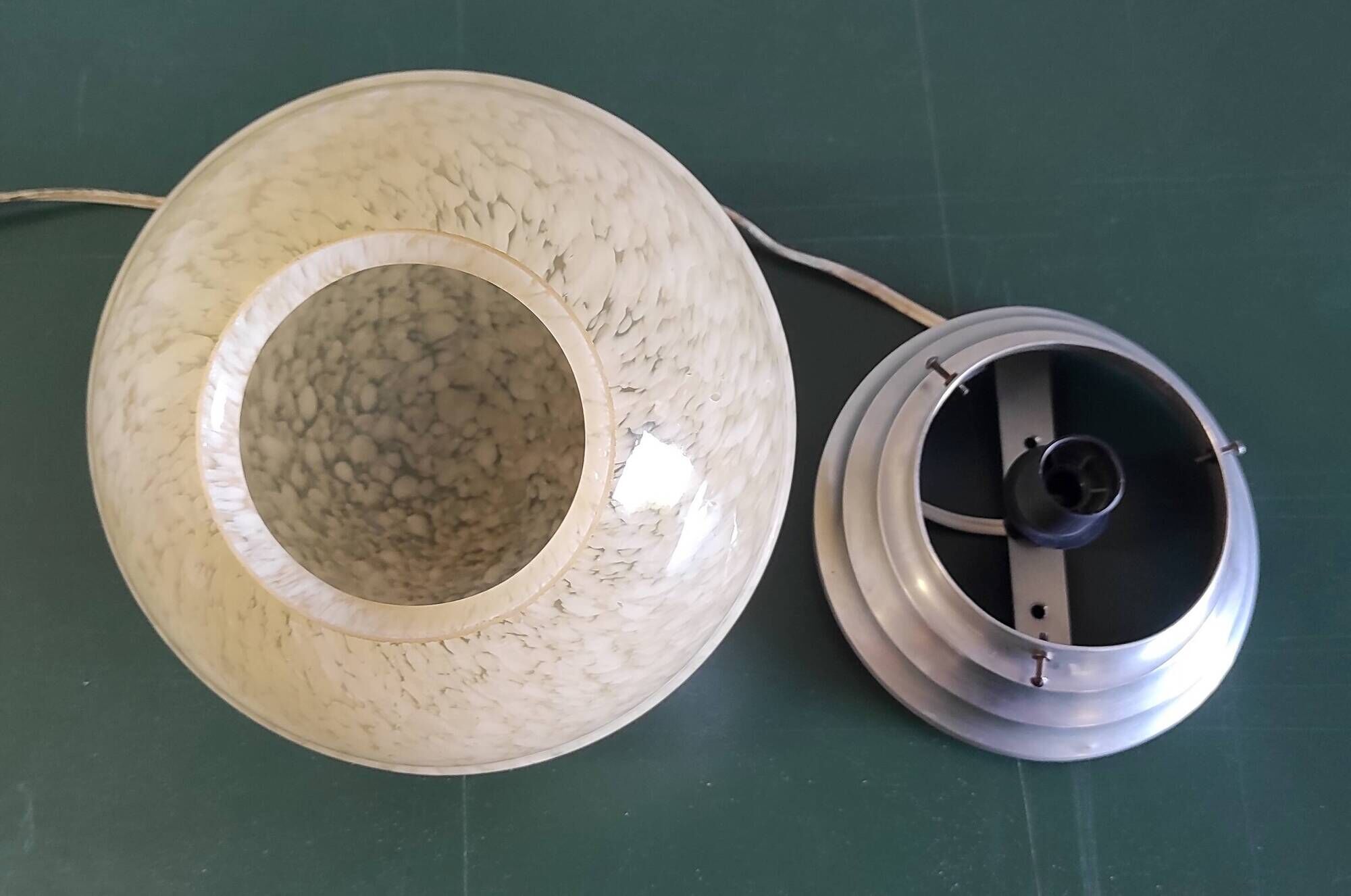 Ceiling light, table lamp in Clichy glass, 1940s-1950s