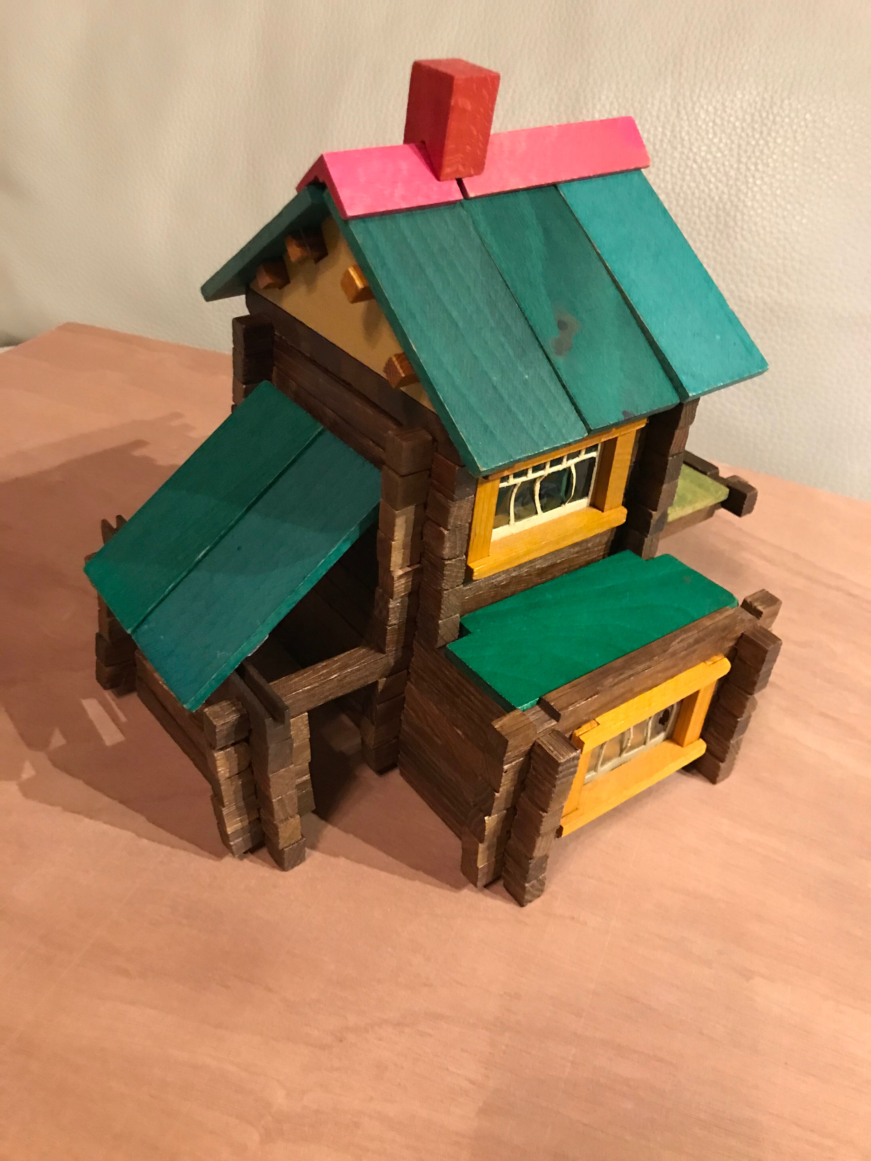 Vintage wooden construction game "Forest House" Jura Game