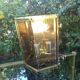 Smoked glass/brass wall lamp from holtkotter vintage 70s new