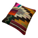 Housse de coussin en patchwork turc vintage, 40 x 40 cm