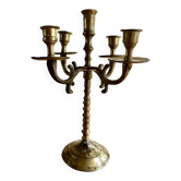 Five-branched brass candlestick