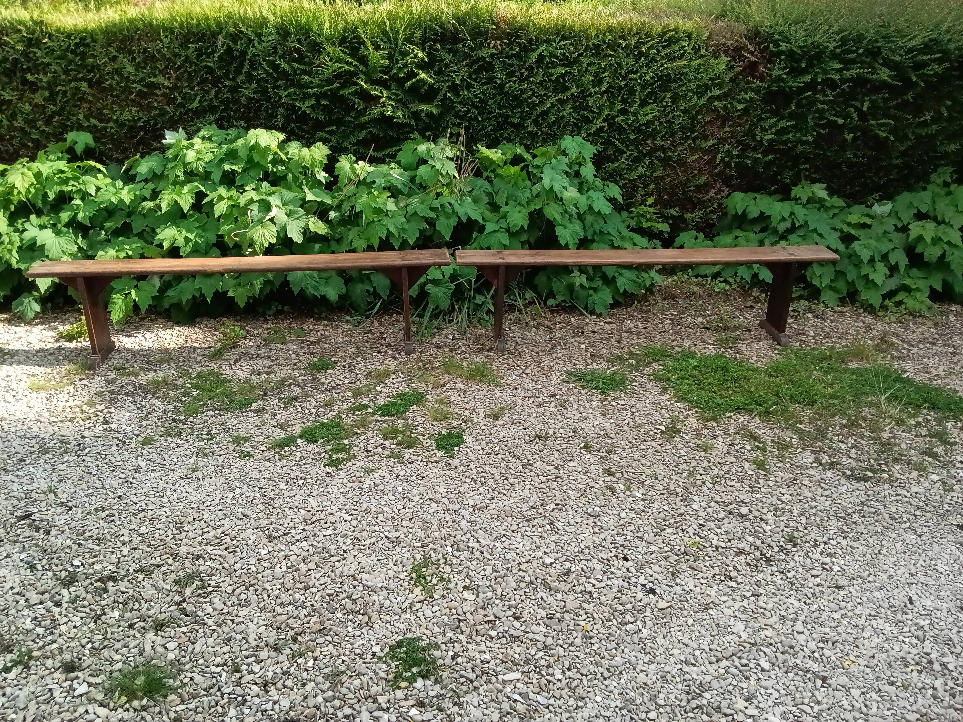 A pair of old benches