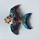 Décoration poisson mural en faïence
