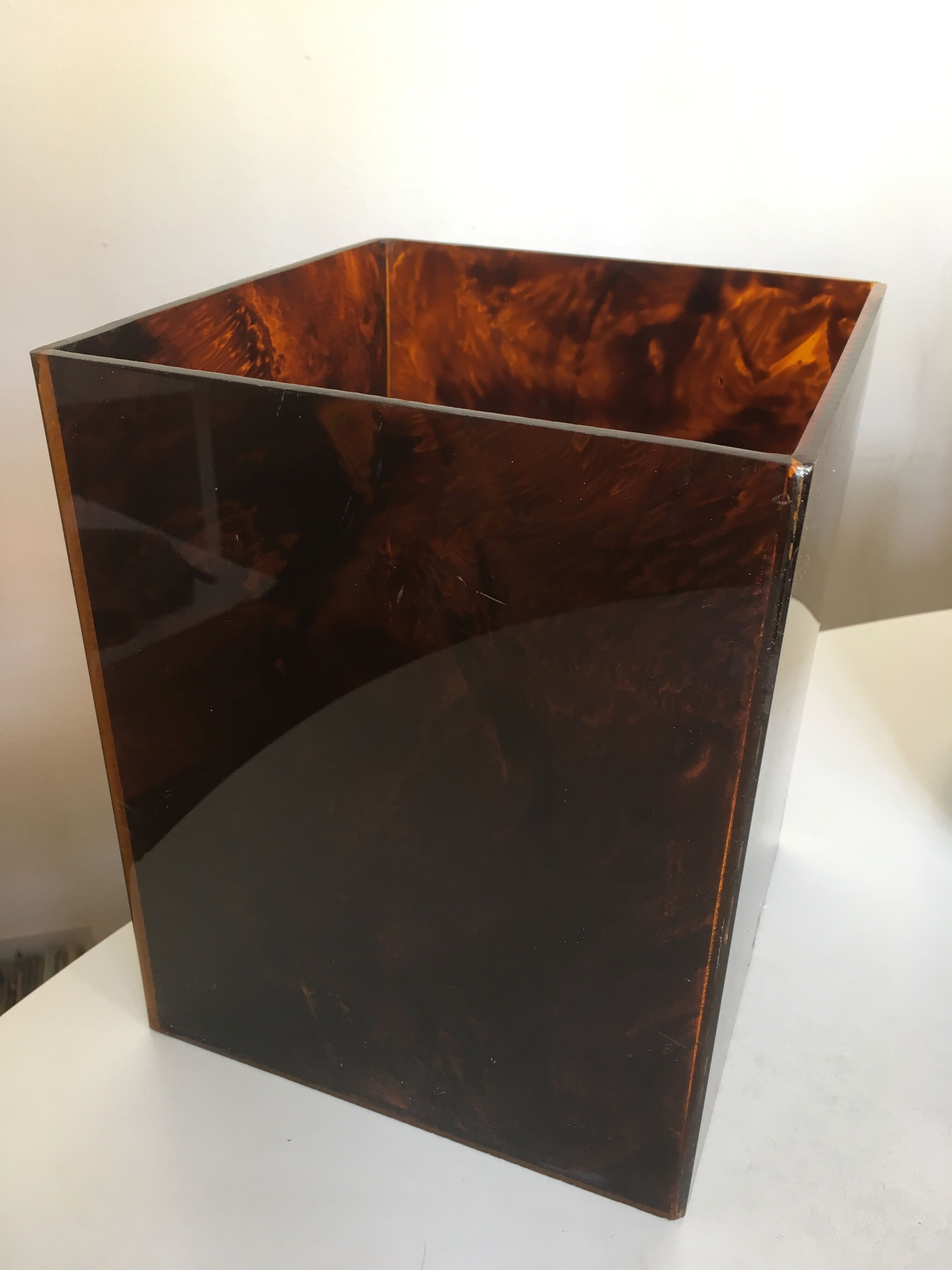 1970 Pompidou era lucite paper basket
