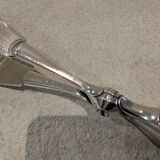 Silver-plated asparagus tongs with guilloche decoration and goldsmith Christofle