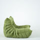Togo Armchair and Pouf in Fresh green Corduroy
