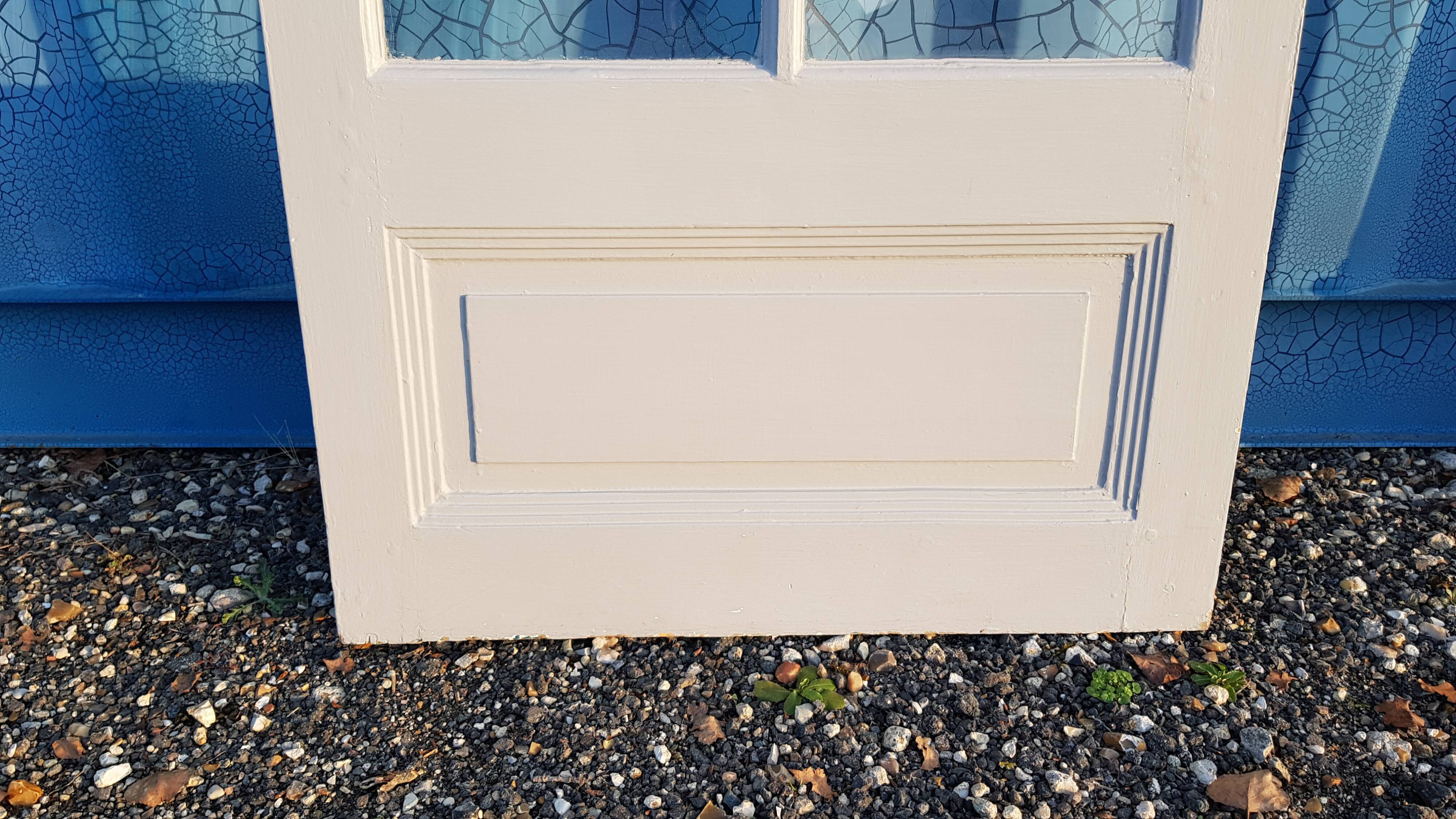 Lot of a double oak glass door